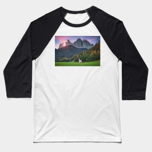 Beautiful Dolomites Vector Painting Baseball T-Shirt